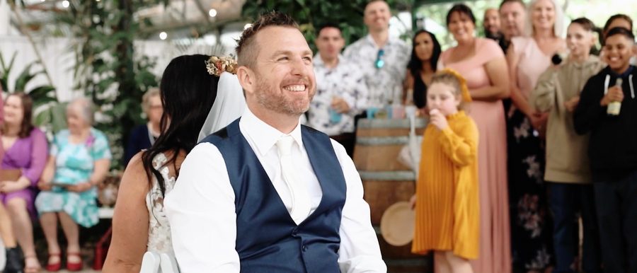 A smiling groom on his wedding day