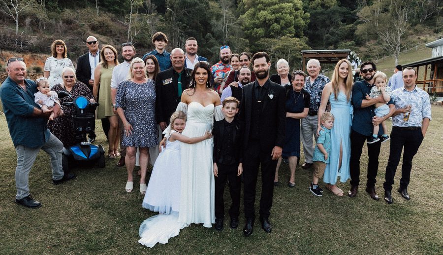 A group shot at a Gold Coast wedding