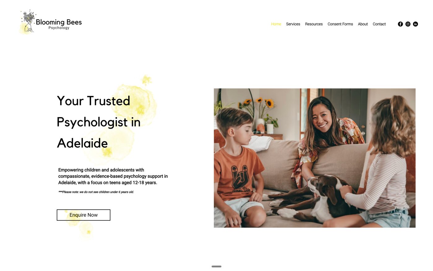 Blooming Bees Psychology website